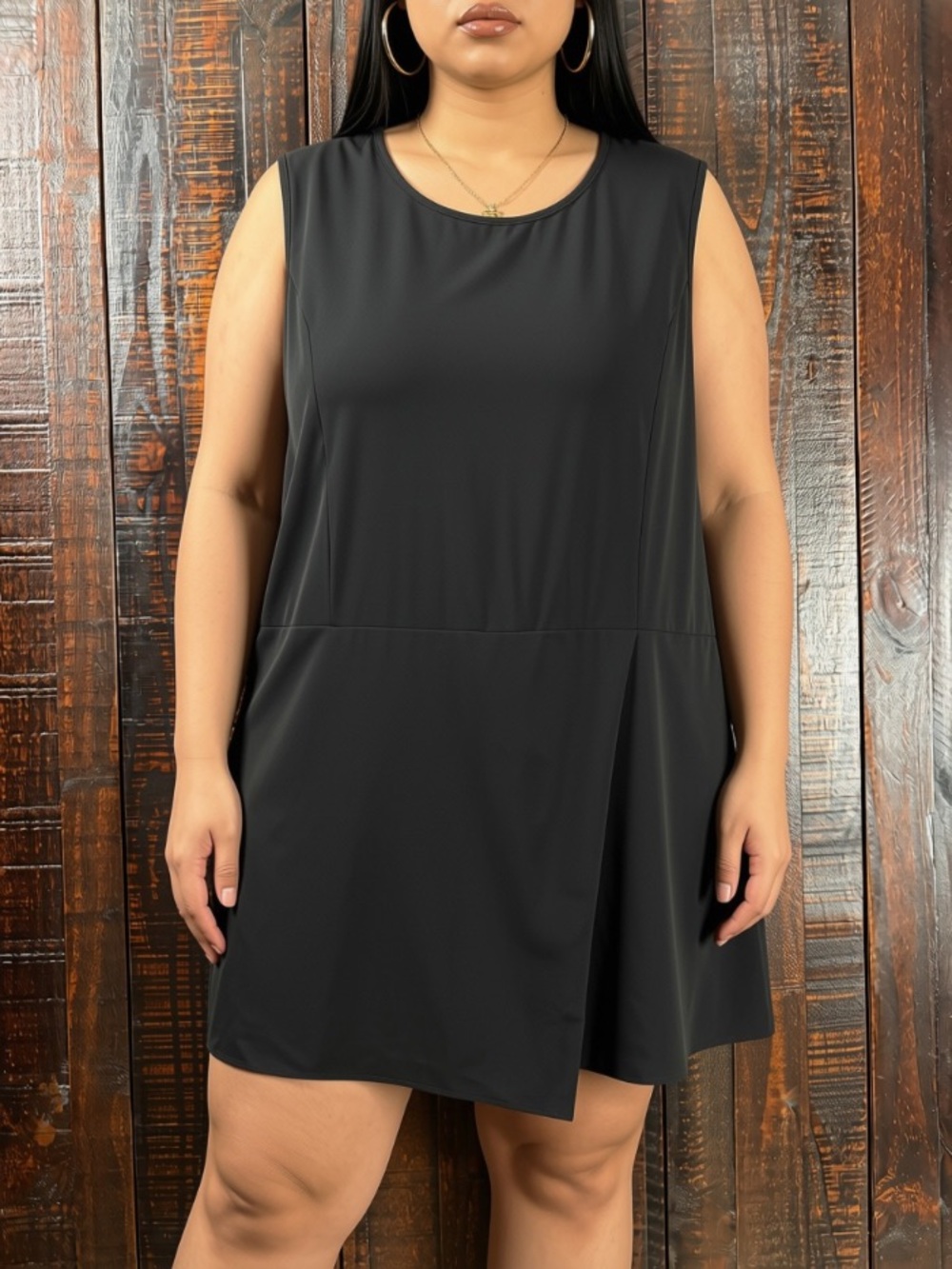 ING+ Sleeveless Black Surplice Romper NWT 3X